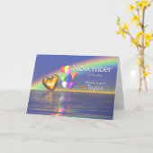 Carte Novembre Anniversaire Topaz Heart (Fleur jaune)