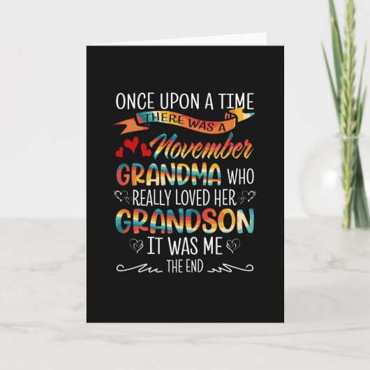 Carte Novembre Grandma Who Really Loved Her Grandsons (Devant)