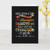 Carte Novembre Grandma Who Really Loved Her Grandsons (Fleur jaune)