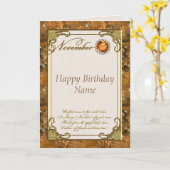 Carte Novembre Topaz Birthstone Birthstone Card (Fleur jaune)