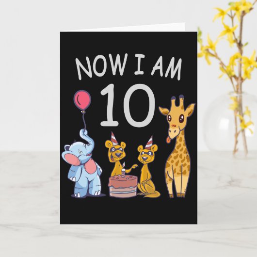 Carte Now I, 10 ans d'âge 10 Birthday (Fleur jaune)