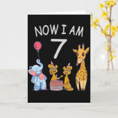 Carte Now I, 7 ans d'or 7th Birthday (Fleur jaune)