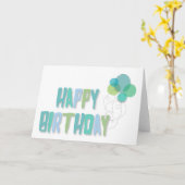 Carte Nuage de mot de joyeux anniversaire (Fleur jaune)