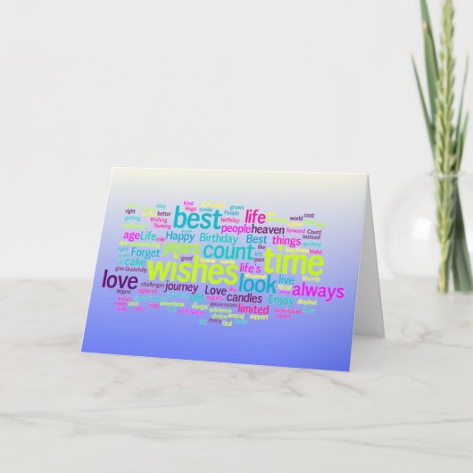 Carte Nuage de mots d'anniversaire multilingue (Devant)