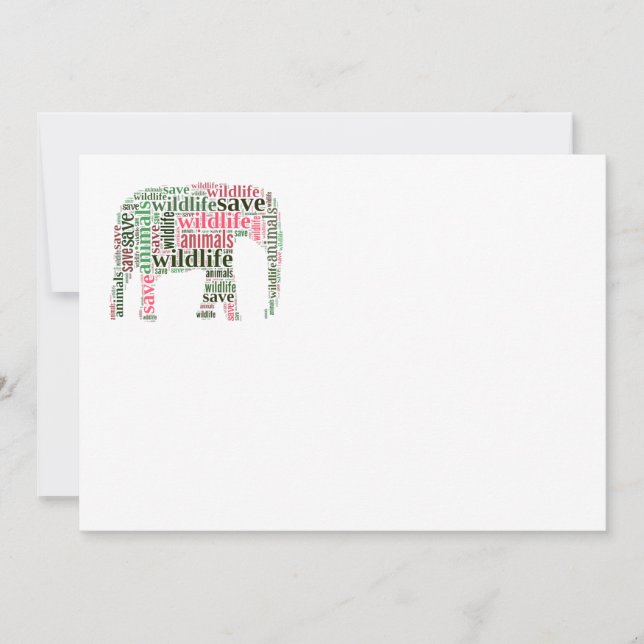 Carte Nuage de mots éléphants (Devant)