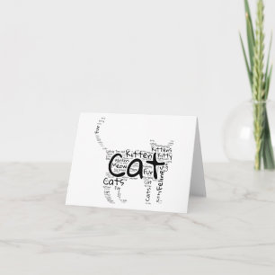 Carte Nuage de mots pour chat et chaton - Salutation bla