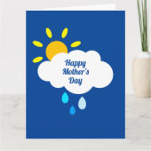 Carte Nuage, pluie et soleil personnalisés Fête des mère (Devant)