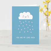 Carte Nuage souriant mignon romantique Tu es mon amour P (Fleur jaune)