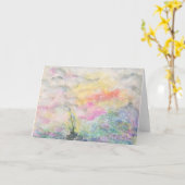 Carte Nuages d'aquarelle et bateau (Fleur jaune)