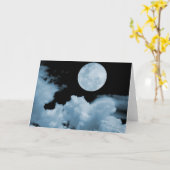 CARTE NUAGES DE PLEINE LUNE BLEU (Fleur jaune)