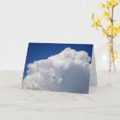 Carte Nuages de Puffy blanc dans le ciel bleu Arrière -  (Fleur jaune)