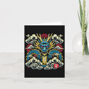 Carte Nuages de visage de dragon japonais pour hommes et