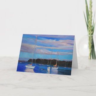 Carte Nuages et bateaux au coucher du soleil