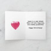 Carte Nuages et Gemmes de Coeur Rose 15e anniversaire (Intérieur)