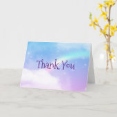 Carte Nuages magiques Pastel et Merci arc-en-ciel (Fleur jaune)