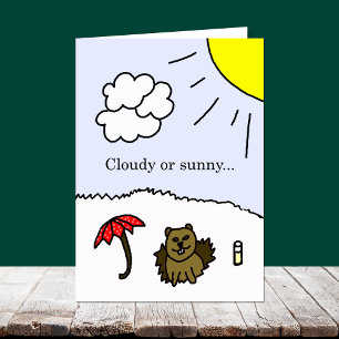 Carte nuageuse ou ensoleillée de jour de Groundhog