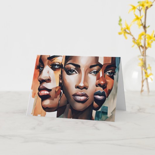 Carte Nuances d'Art pour les femmes noires africaines am (Fleur jaune)