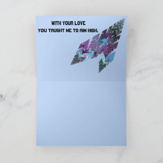 Carte Nuances de bleu Chevron Fête des pères d'art fract (Intérieur)