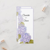 Carte Nuances Hydrangea Bleu Violet (Devant/Arrière en situation)