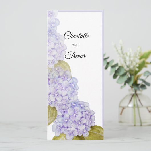 Carte Nuances Hydrangea Bleu Violet (Debout devant)