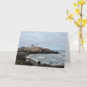 Carte Nubble Lighthouse Photo Blank Salutation (Fleur jaune)