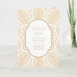Carte Nuestra Boda GOLD 4age Mariage espagnol INVITE