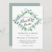 Carte Nuestra Boda Invitacion Eucalyptus Vert moderne (Devant / Derrière)
