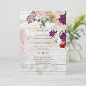 Carte NUESTRA BODA Plum Fall Floral Mariage espagnol (Debout devant)