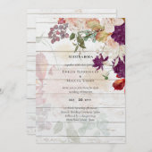 Carte NUESTRA BODA Plum Fall Floral Mariage espagnol (Devant / Derrière)