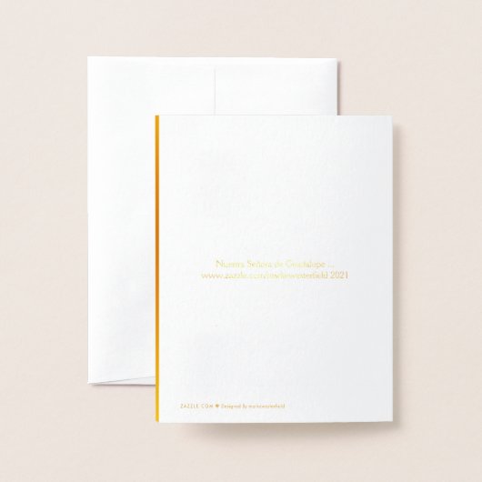 Carte Nuestra Señora de Guadalupe Gold (Derrière avec enveloppe)