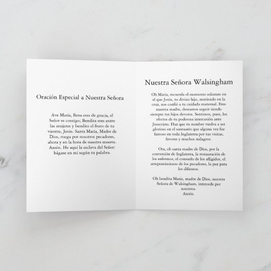 Carte Nuestra Señora de Walsingham (Intérieur)