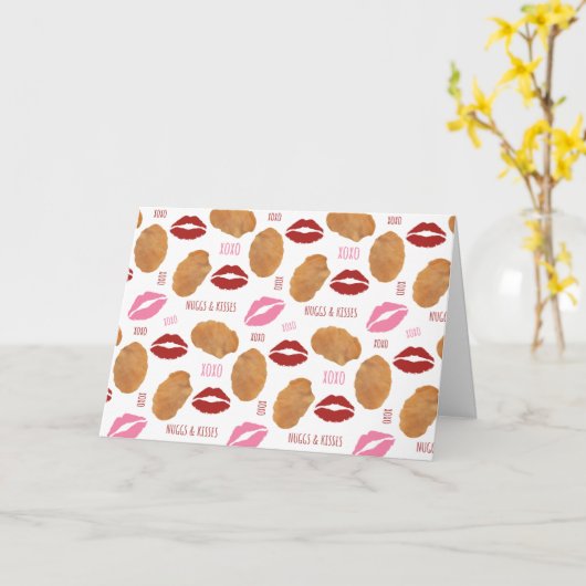 Carte Nuggs & Baisers Poulet Nugget Lips Saint Valentin (Fleur jaune)