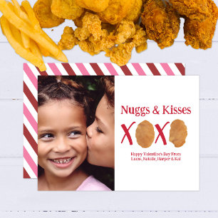 Carte Nuggs & Kisses XOXO Stripe Valentine Photo