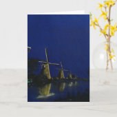 Carte Nuit à Kinderdijk (Fleur jaune)