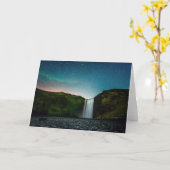 Carte Nuit à Skógafoss (Fleur jaune)