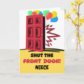 Carte Nuit Anniversaire Fermer la porte d'entrée (Fleur jaune)