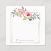 Carte Nuit Aquarelle Lush Blush Rose Floral (Dos)