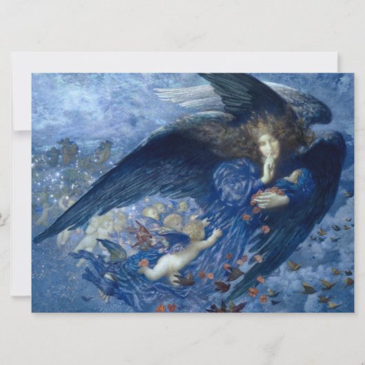 Carte Nuit avec son Train des Etoiles (Ange avec Cherubs (Devant)