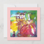 Carte NUIT de CARNAVAL, mardi gras Masqureade, danse, (Dos)