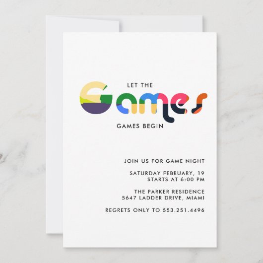 Carte Nuit de jeu de la vieille école | Jeux de société (Devant)