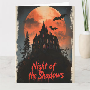 Carte Nuit de l'ombre - Rétro Haunted House Design