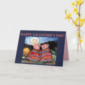 Carte Nuit de pleine lune d'amour romantique avec des co (Fleur jaune)