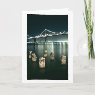 Carte Nuit de pont de baie d'Oakland @