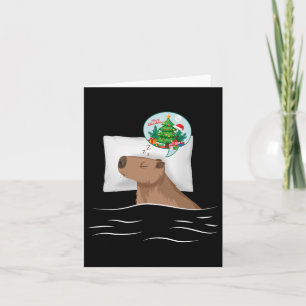 Carte Nuit de sommeil Capybara Noël Rodent Rêve de Noël