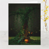 Carte Nuit d'Halloween (Fleur jaune)