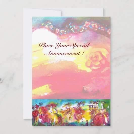 Carte NUIT DU CARNAVAL, Masque Mardi Gras, Danse, Musiqu (Devant)