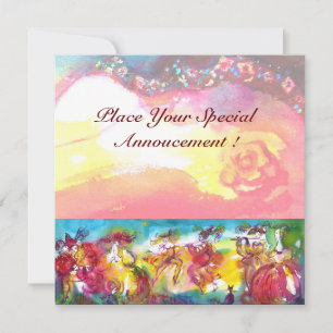 Carte NUIT DU CARNAVAL, Masque Mardi Gras, Danse, Musiqu