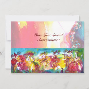 Carte NUIT DU CARNAVAL, Masque Mardi Gras, Danse, Musiqu