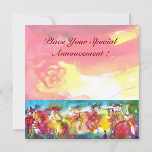 Carte NUIT DU CARNAVAL, Masque Mardi Gras, Danse, Musiqu