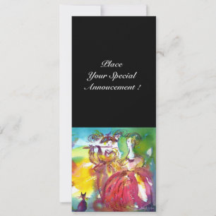 Carte NUIT DU CARNAVAL, Masque Mardi Gras, Danse, Musiqu